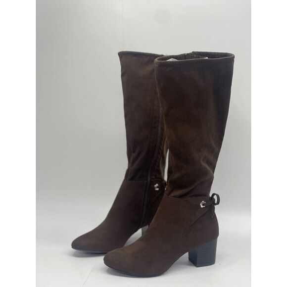 Charter Club Women's Jaccque Stretch Knee High Boots - Chocolate 5.5M - Picture 1 of 8